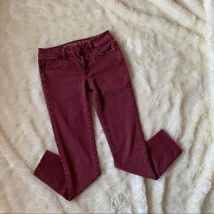 American Eagle Red Jegging Crop Size 0